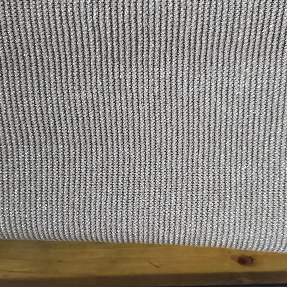 ZARA SILVER SHIMMER METALLIC GRAY KNIT DRESS SIZE LARGE - Picture 2 of 11